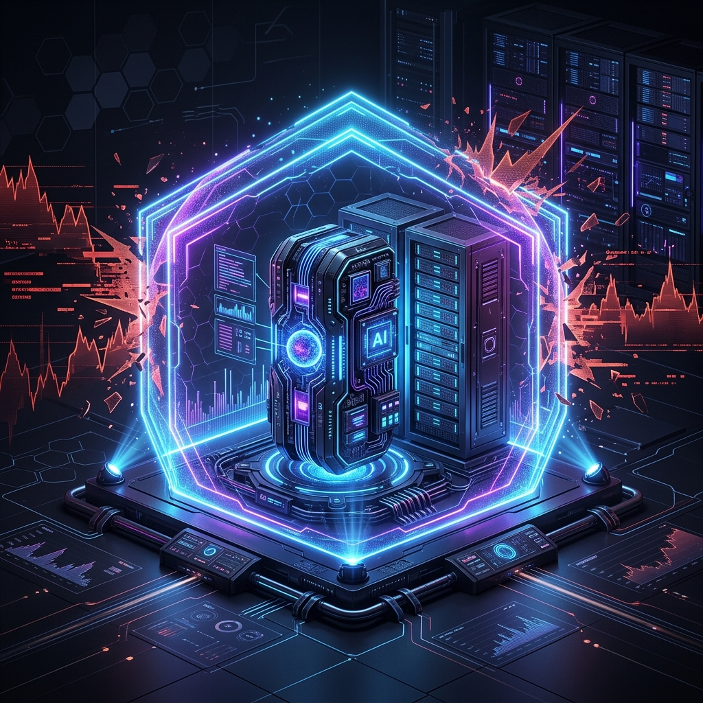 稼働直前のEAを保護するホログラムシールドのサイバーイメージ